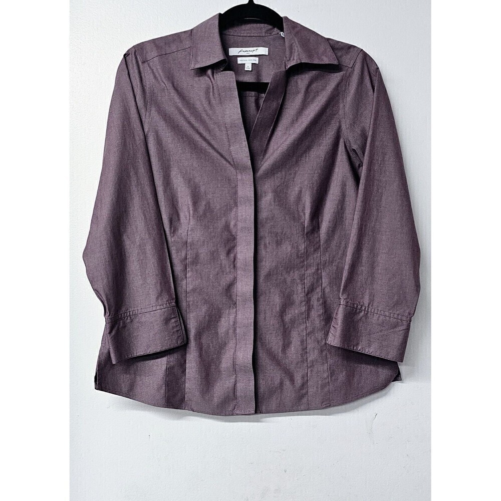 FOXCROFT Heritage Non Iron Plum Button-Up Women Fitted Shirt (6)